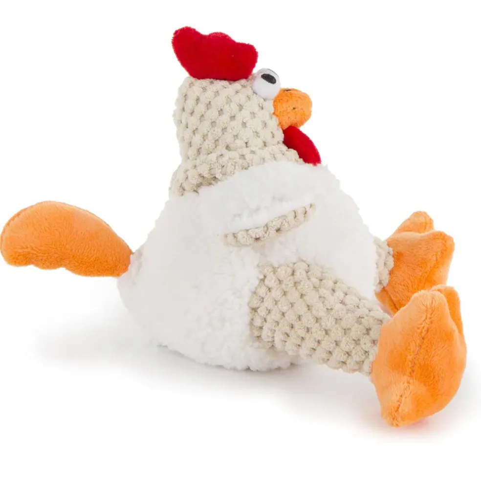 goDog Checkers Rooster with Chew Guard Technology Tough Plush Toy For Dogs