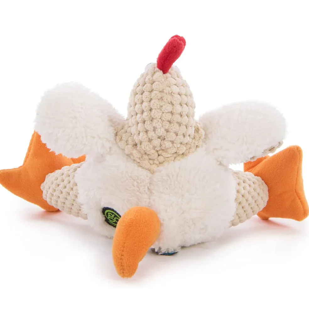 goDog Checkers Rooster with Chew Guard Technology Tough Plush Toy For Dogs