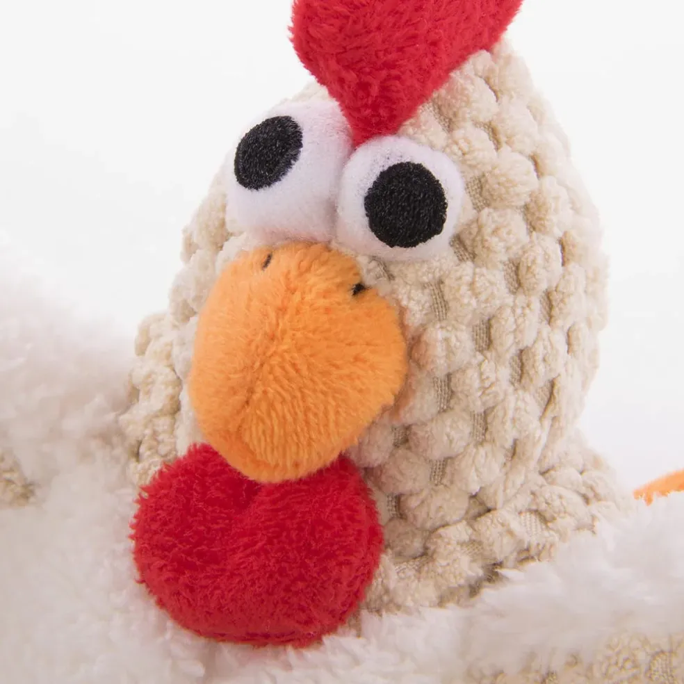 goDog Checkers Rooster with Chew Guard Technology Tough Plush Toy For Dogs