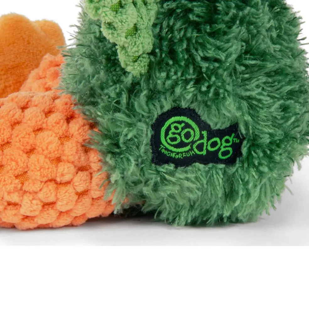 GoDog Checkers Sitting Duck Squeaky Plush Dog Toy, Large