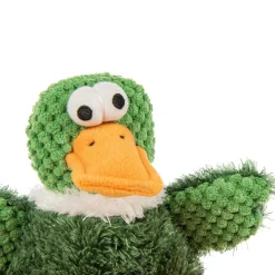 GoDog Checkers Sitting Duck Squeaky Plush Dog Toy, Large