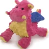 GoDog Coral Dragon Chew Guard Squeaky Plush Dog Toy, Large