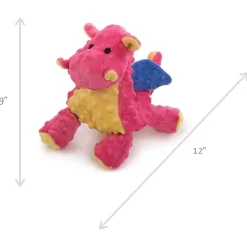 GoDog Coral Dragon Chew Guard Squeaky Plush Dog Toy, Large
