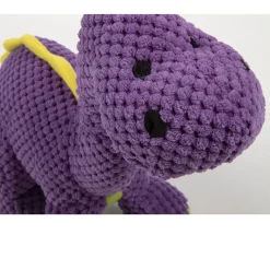 GoDog Dinos Bruto Plush Squeaker Dog Toy Purple