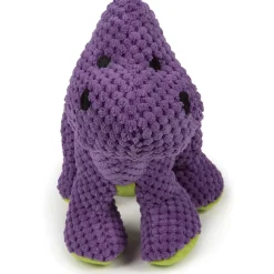 GoDog Dinos Bruto Plush Squeaker Dog Toy Purple