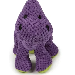 GoDog Dinos Bruto Plush Squeaker Dog Toy Purple