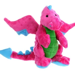 GoDog Dragons Chew Guard Squeaky Plush Dog Toy, Pink