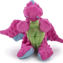 GoDog Dragons Chew Guard Squeaky Plush Dog Toy, Pink