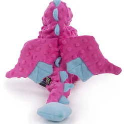 GoDog Dragons Chew Guard Squeaky Plush Dog Toy, Pink
