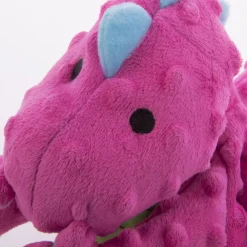GoDog Dragons Chew Guard Squeaky Plush Dog Toy, Pink
