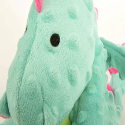 GoDog Dragons Chew Guard Squeaky Plush Dog Toy, Seaform, Large