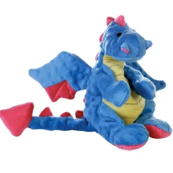 goDog Dragons with Chew Guard Technology Tough Plush Toy For Dogs, Periwinkle