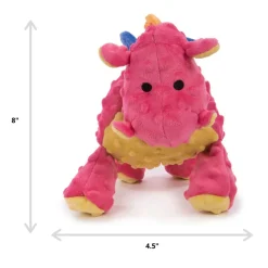 goDog Dragons with Chew Guard Technology Tough Plush Toy For Dogs, Coral