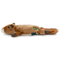 GoDog Flatz Squirrel Squeaky Plush Dog Toy, Large