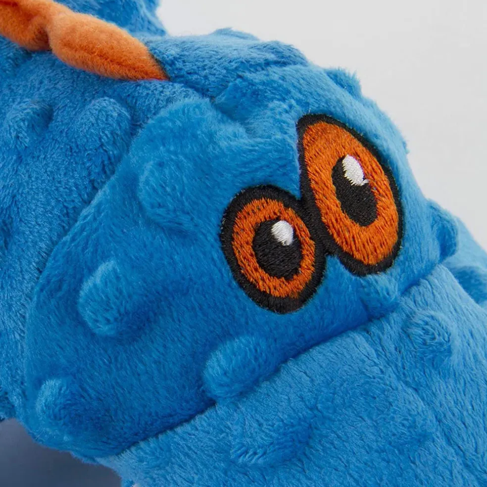 GoDog Gators Chew Guard Squeaky Plush Dog Toy, Blue, Large