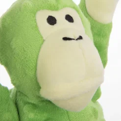 GoDog Green Tugs Monkey Chew Guard Squeaky Plush Dog Toy, Large