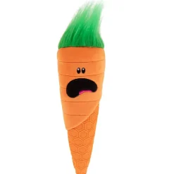 GoDog Tough N Texture Carrot Dog Toy, Orange