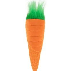 GoDog Tough N Texture Carrot Dog Toy, Orange