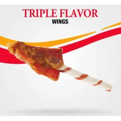 Good 'N' Fun Triple Flavor Wings Dog Treats, Beef, Pork & Chicken (12 oz)