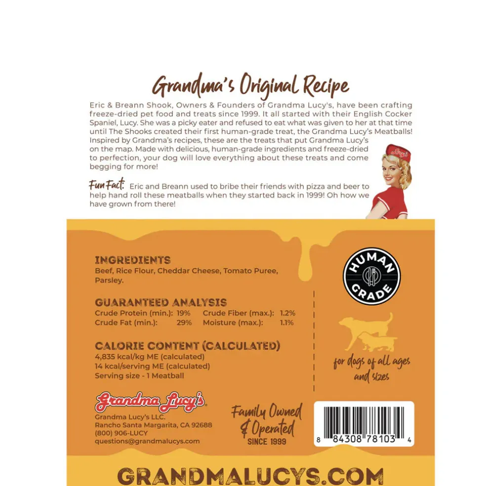 Grandma Lucy Cheeseburgers Freeze-Dried Meatball Treats for Dogs, 3-oz
