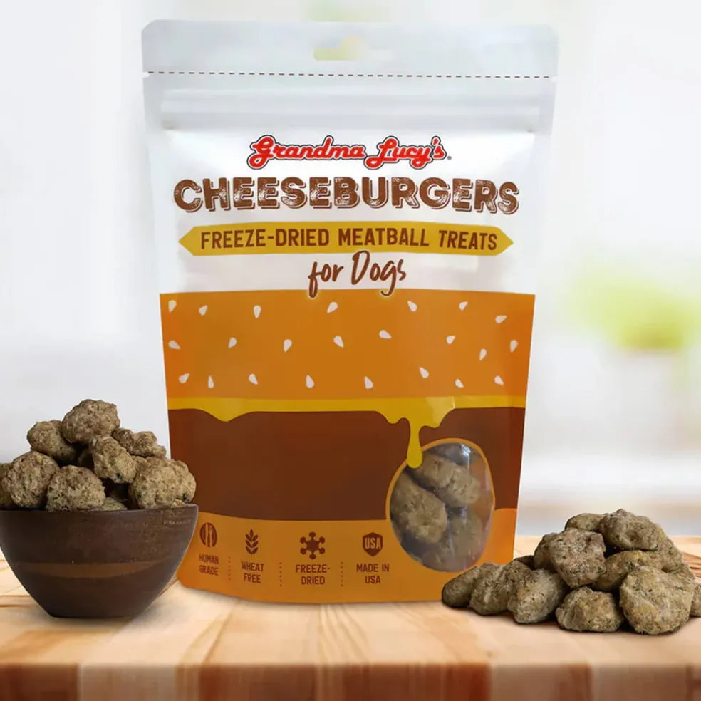 Grandma Lucy Cheeseburgers Freeze-Dried Meatball Treats for Dogs, 3-oz