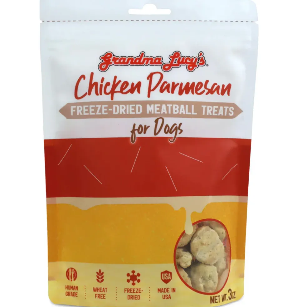 Grandma Lucy Chicken Parmesan Freeze-Dried Meatball Treats for Dogs, 3-oz