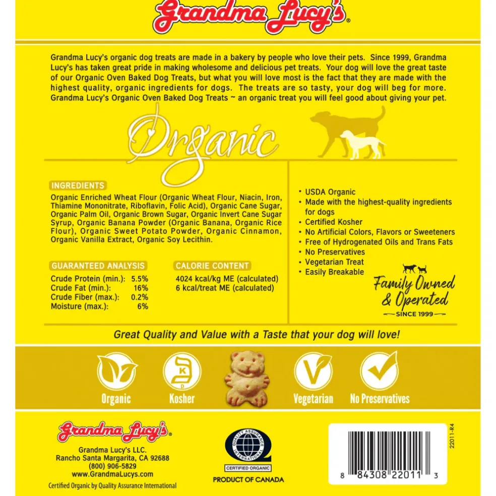 Grandma Lucy's Organic Oven Baked Banana & Sweet Potato Treats For Dogs (14 oz)