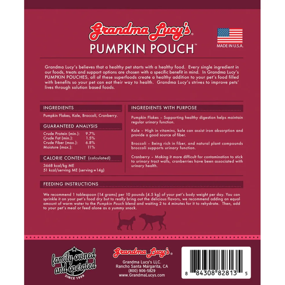 Grandma Lucy's Pumpkin Pouch Bladder Freeze-Dried Dog & Cat Food Topper for Dogs & Cats - 6oz