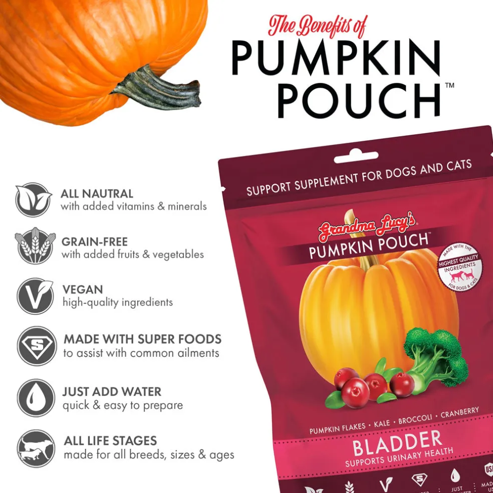 Grandma Lucy's Pumpkin Pouch Bladder Freeze-Dried Dog & Cat Food Topper for Dogs & Cats - 6oz