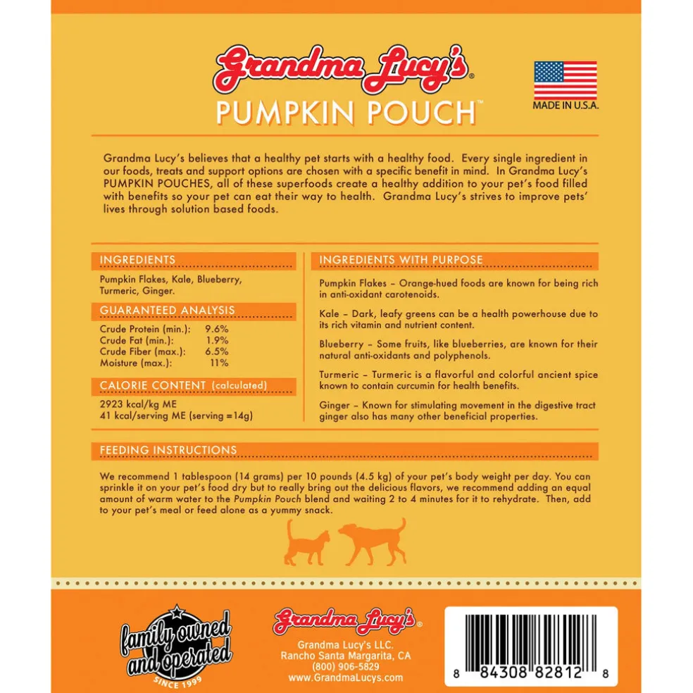 Grandma Lucy's Pumpkin Pouch Inflammation Freeze-Dried Dog & Cat Food Topper for Dogs & Cats - 6oz