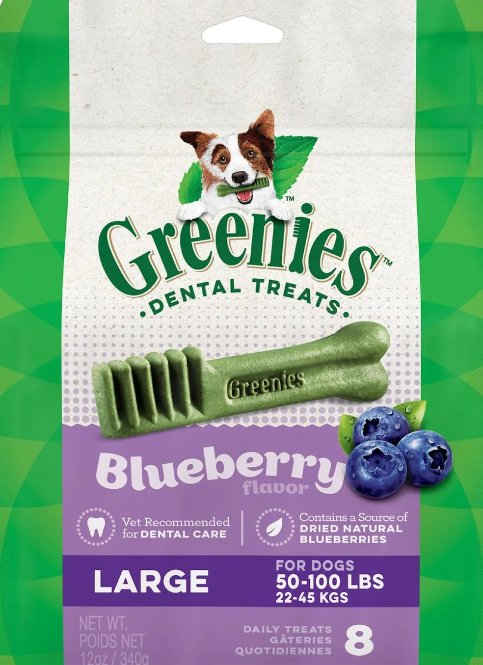 GREENIES Blueberry Large Dental Treats, 8 count