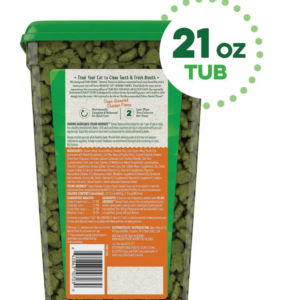 Greenies Feline Oven Roasted Chicken Flavor Dental Cat Treats