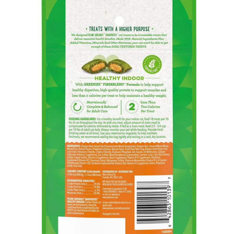 Greenies Feline SmartBites Healthy Indoor Chicken Flavor Cat Treats