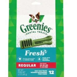 GREENIES Fresh Mint Regular Dental Treats, 12 count