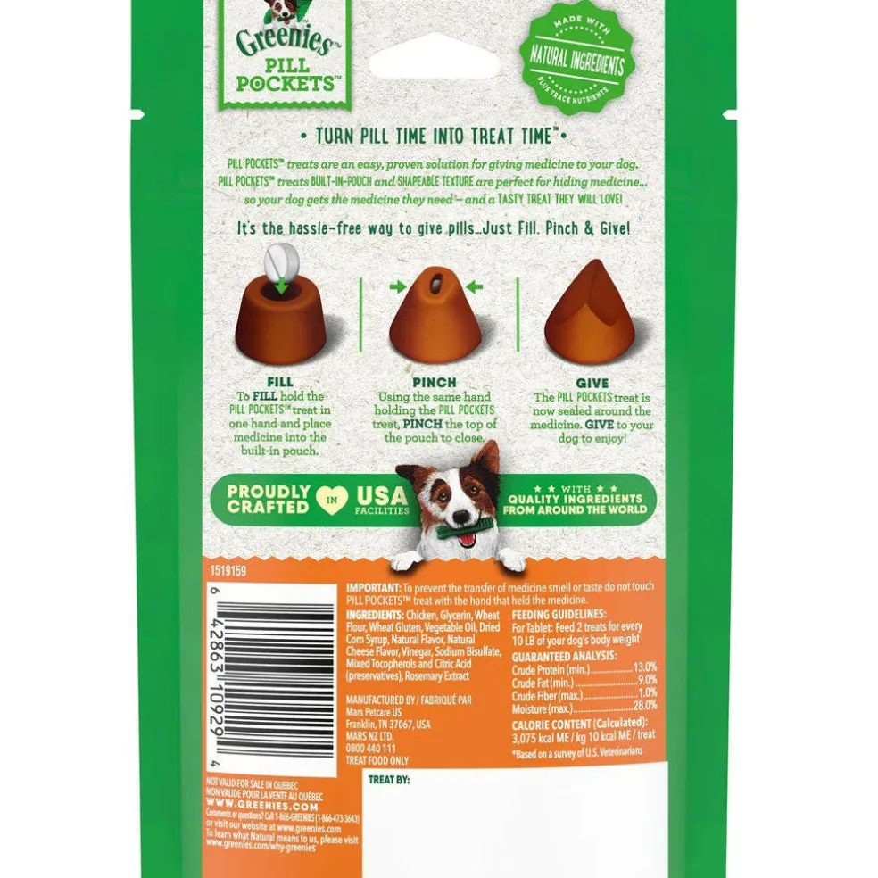 Greenies Pill Pockets Cheese Flavor Treats for Dogs, Tablet Size
