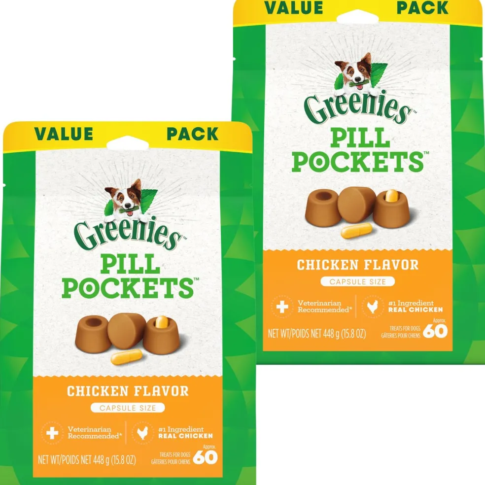 Greenies Pill Pockets Chicken Flavor Treats for Dogs, Capsule Size