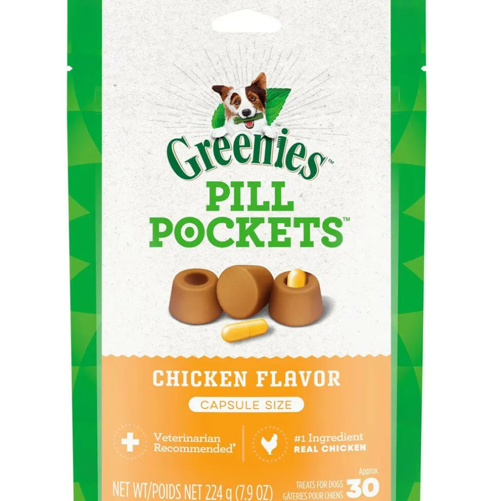 Greenies Pill Pockets Chicken Flavor Treats for Dogs, Capsule Size