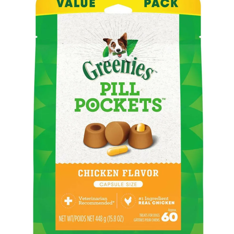 Greenies Pill Pockets Chicken Flavor Treats for Dogs, Capsule Size
