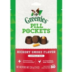 Greenies Pill Pockets Hickory Smoke Flavor Treats for Dogs, Capsule Size