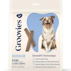 Groovies Senior Dental Chews for Large Dogs 25-50 lbs