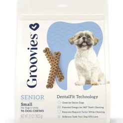 Groovies Senior Dental Chews for Small Dogs 5-15 lbs