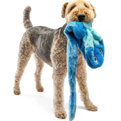 GURU Hide-A-Tail Snake Plush Puzzle Dog Toy, Blue