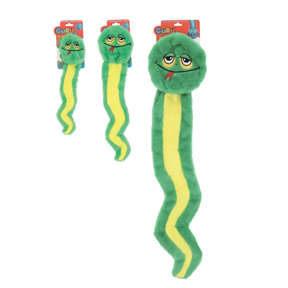 GURU Hide-A-Tail Snake Plush Puzzle Dog Toy, Green