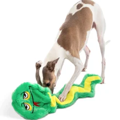 GURU Hide-A-Tail Snake Plush Puzzle Dog Toy, Green