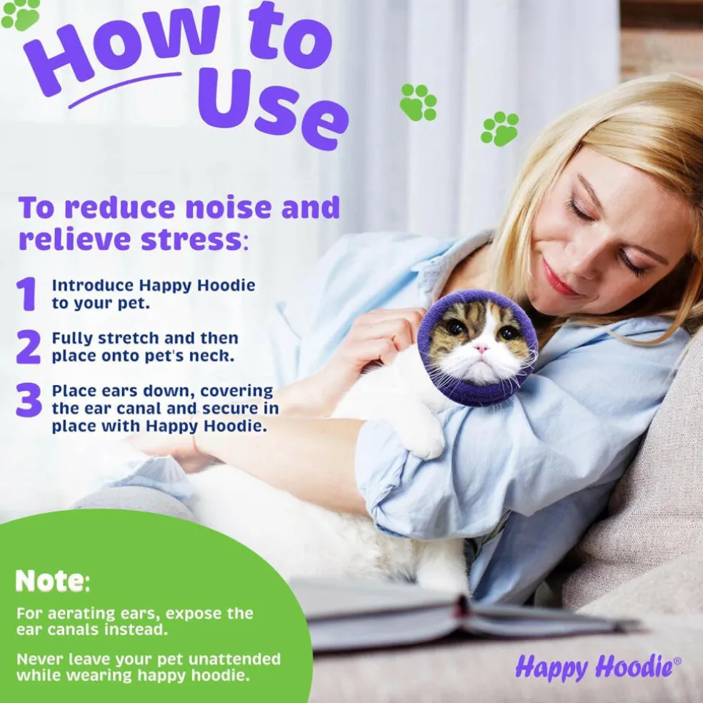 Happy Hoodie Calming Cap For Dogs PURPLE -2 pack ( 1 large 1 small)