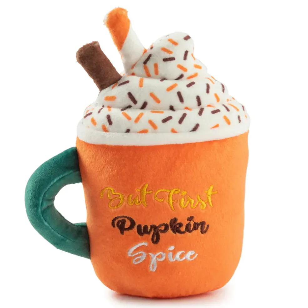 Haute Diggity Dog Pupkin' Spice Latte Mug Halloween Fall Dog Toy