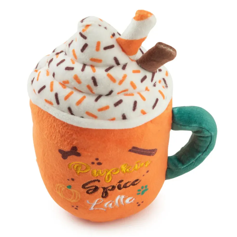 Haute Diggity Dog Pupkin' Spice Latte Mug Halloween Fall Dog Toy