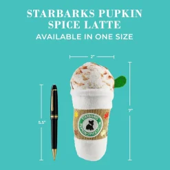 Haute Diggity Dog Starbarks Pupkin Spice Latte Squeaker Halloween Fall Dog Toy