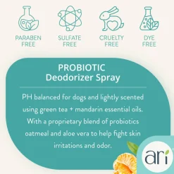 Health Extension Ari Probiotic Deodorizer Spray Green Tea & Mandarin For Dogs, 8-oz