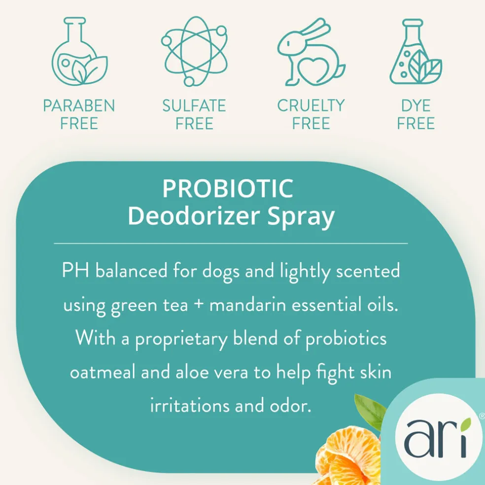 Health Extension Ari Probiotic Deodorizer Spray Green Tea & Mandarin For Dogs, 8-oz